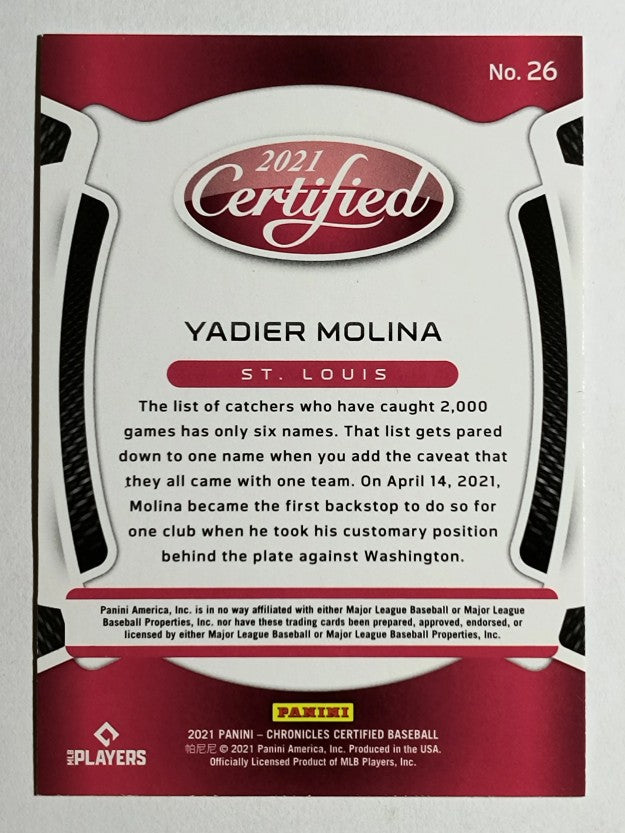 2021 Certified #26 Yadier Molina