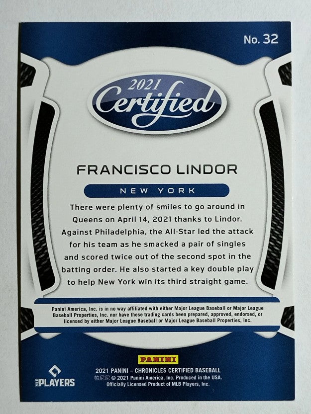2021 Certified #32 Francisco Lindor