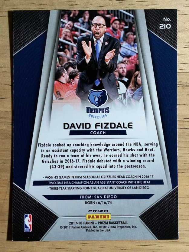 2017-18 Panini Prizm Prizms Red White and Blue #210 David Fizdale CO