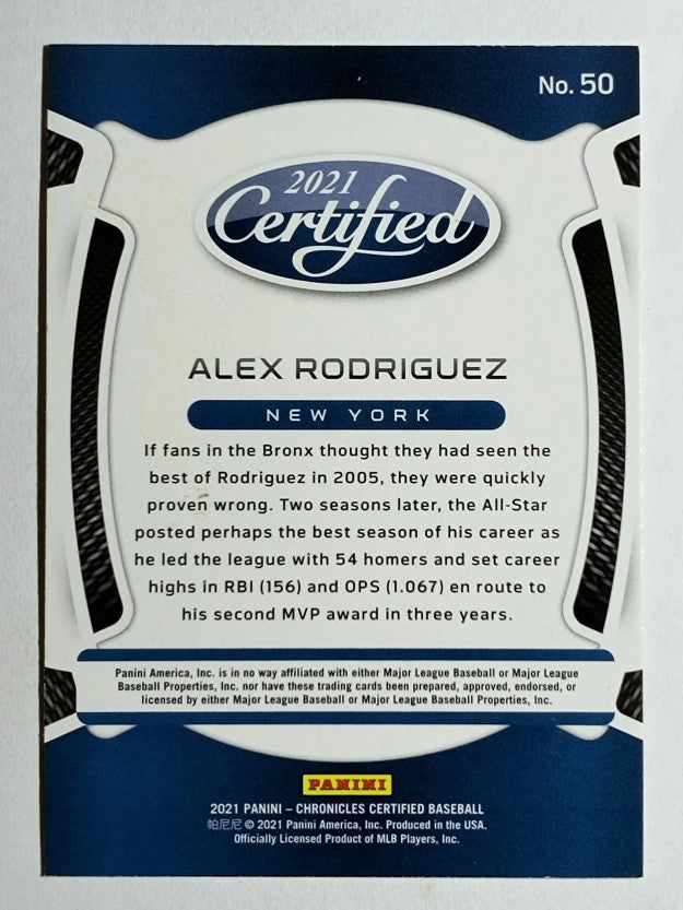 2021 Certified #50 Alex Rodriguez