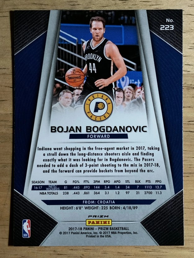 2017-18 Panini Prizm Prizms Red White and Blue #223 Bojan Bogdanovic