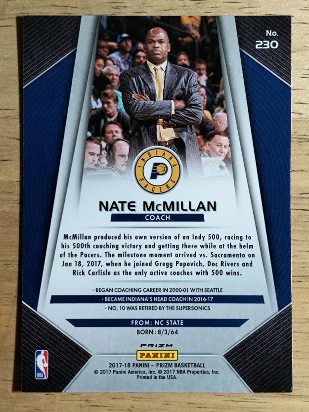 2017-18 Panini Prizm Prizms Red White and Blue #230 Nate McMillan CO