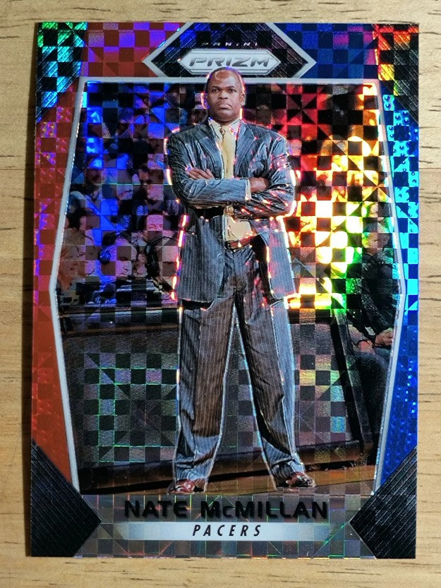 2017-18 Panini Prizm Prizms Red White and Blue #230 Nate McMillan CO