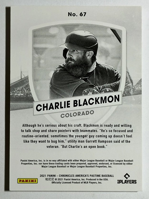 2021 Panini America's Pastime #67 Charlie Blackmon