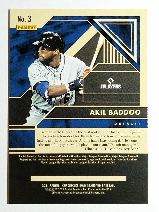 2021 Panini Gold Standard #3 Akil Baddoo RC