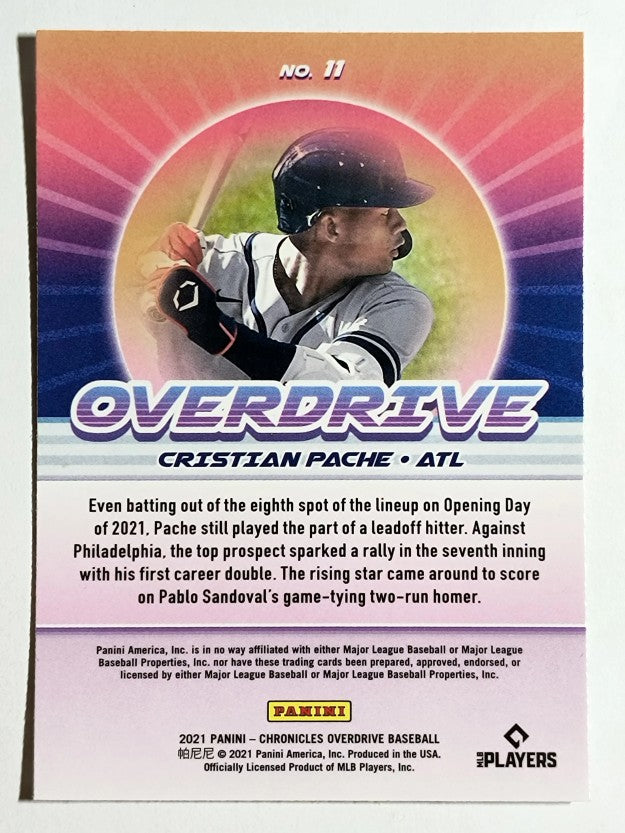 2021 Panini Overdrive #11 Cristian Pache RC
