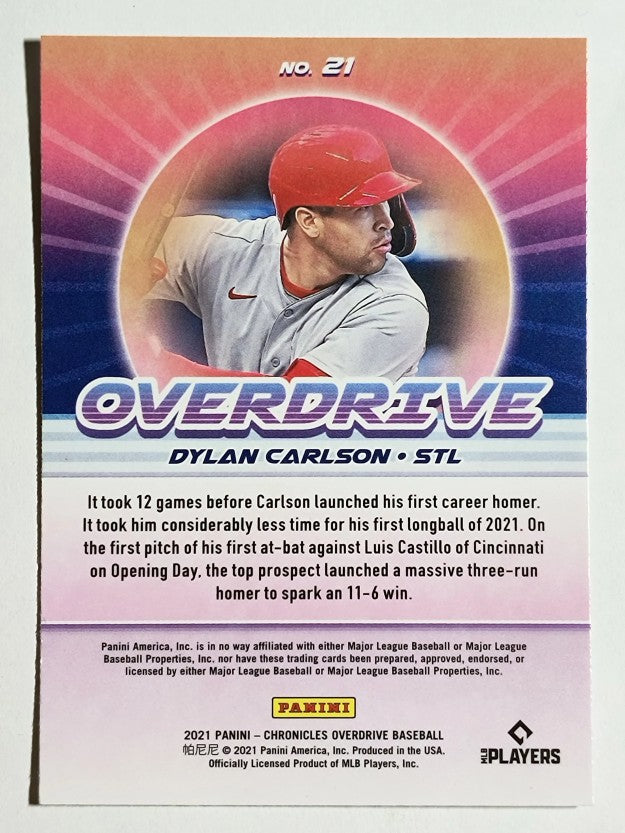 2021 Panini Overdrive #21 Dylan Carlson RC