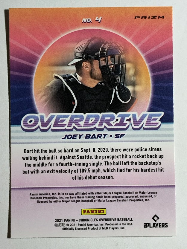 2021 Panini Overdrive Building Blocks #4 Joey Bart