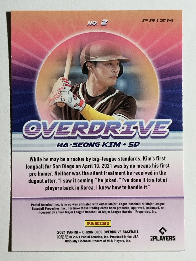 2021 Panini Overdrive Purple Velocity #2 Ha-Seong Kim