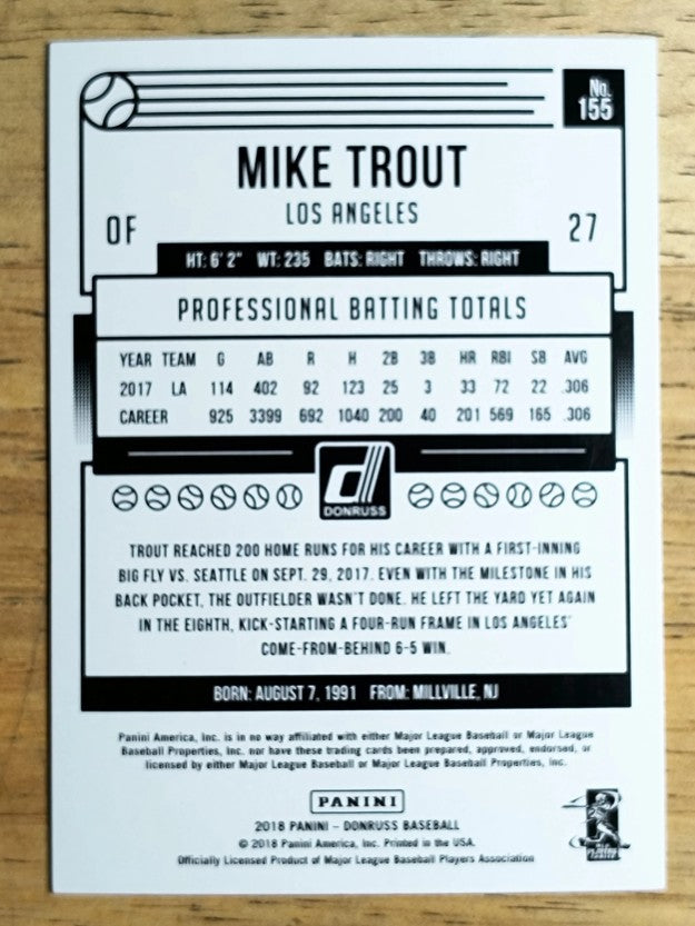 2018 Donruss #155 Mike Trout
