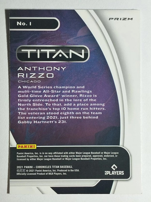 2021 Panini Titan Building Blocks #1 Anthony Rizzo