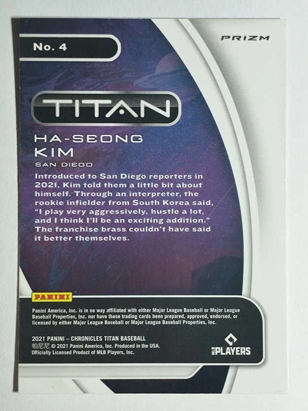 2021 Panini Titan Building Blocks #4 Ha-Seong Kim