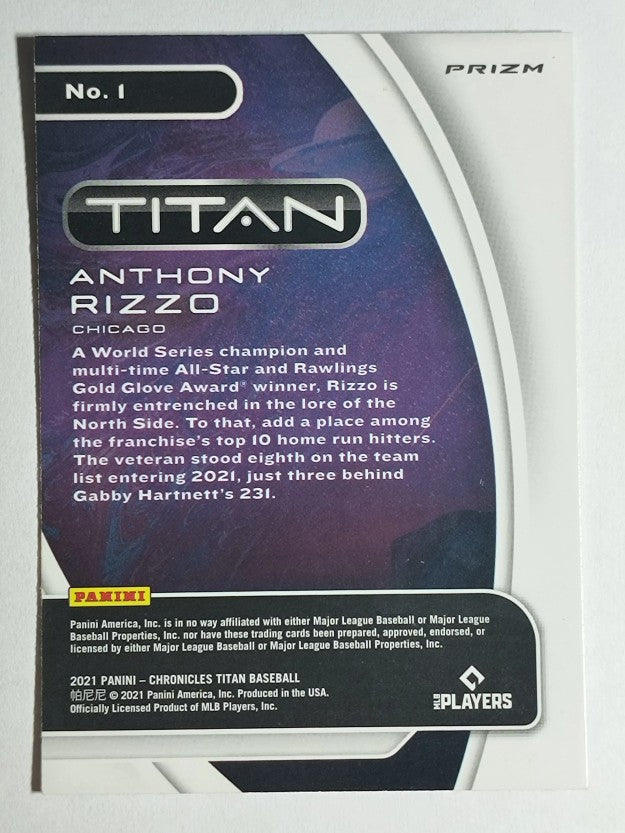 2021 Panini Titan Holo #1 Anthony Rizzo
