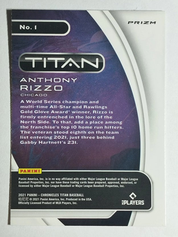 2021 Panini Titan Holo #1 Anthony Rizzo