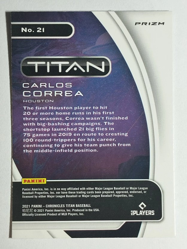 2021 Panini Titan Holo #21 Carlos Correa