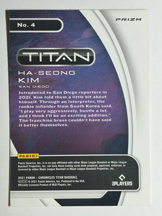 2021 Panini Titan Purple Velocity #4 Ha-Seong Kim