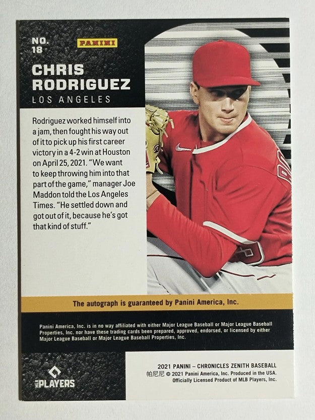 2021 Zenith Autographs #18 Chris Rodriguez (NM)