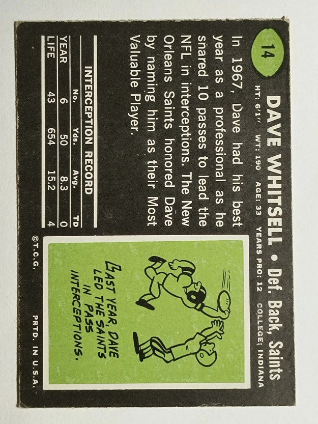 1969 Topps #14 Dave Whitsell (EX)