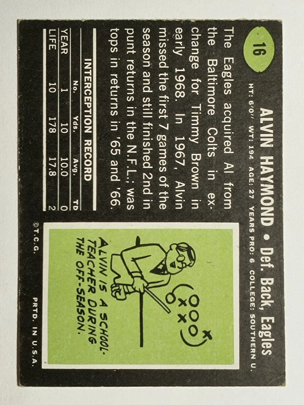 1969 Topps #16 Alvin Haymond (EX)