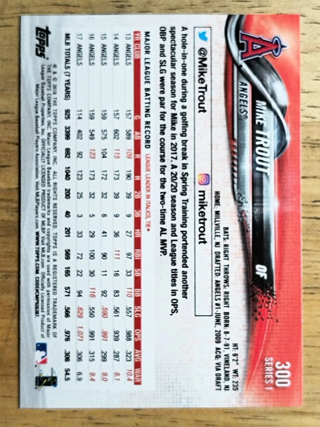 2018 Topps #300 Mike Trout