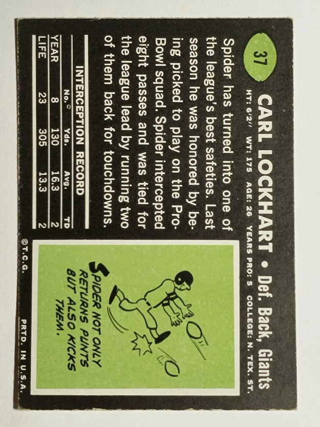 1969 Topps #37 Spider Lockhart (EXMT)