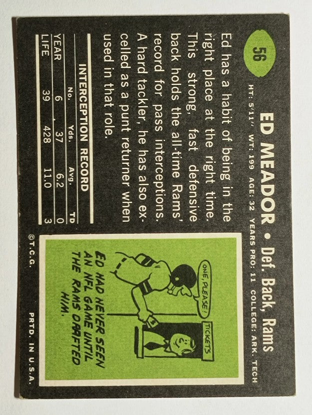 1969 Topps #56 Ed Meador (EX)
