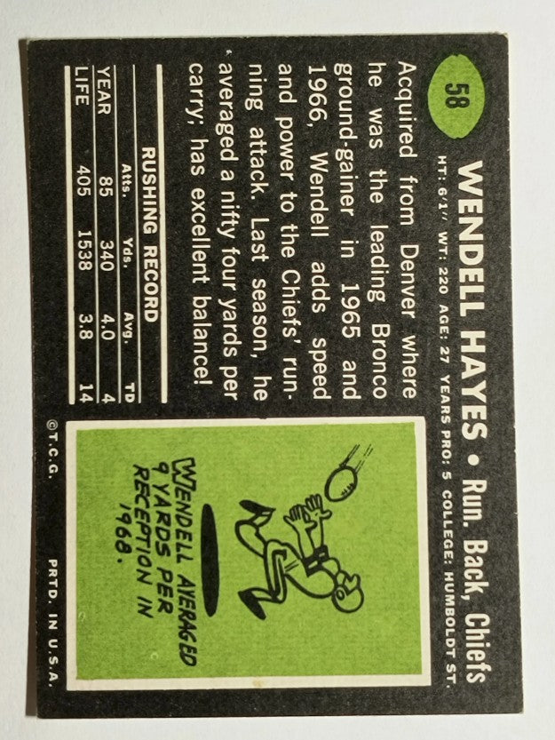 1969 Topps #58 Wendell Hayes (EXMT)
