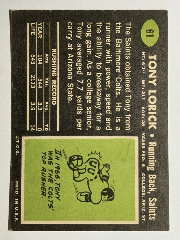 1969 Topps #61 Tony Lorick (EX)
