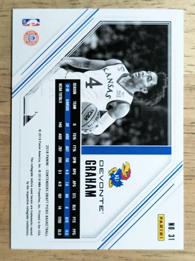 2018-19 Panini Contenders Draft Picks Game Day Tickets #31 Devonte' Graham