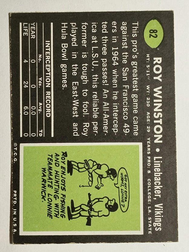 1969 Topps #82 Roy Winston (EX)