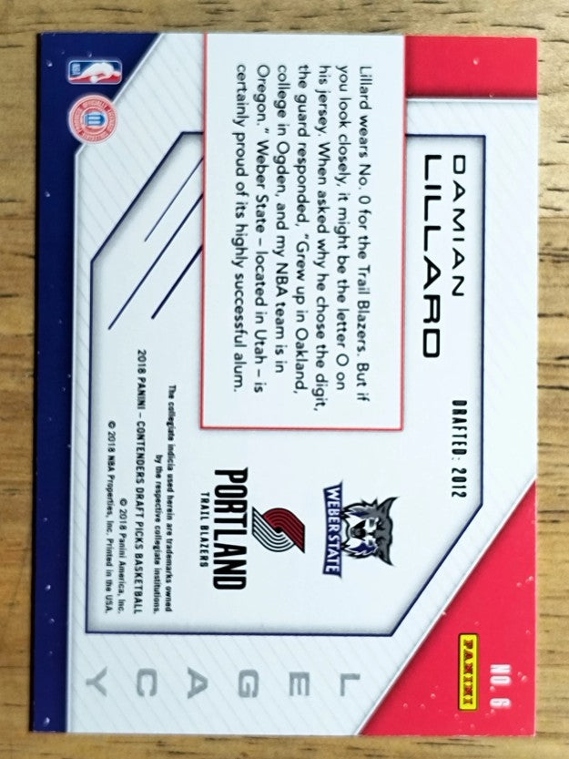 2018-19 Panini Contenders Draft Picks Legacy #6 Damian Lillard