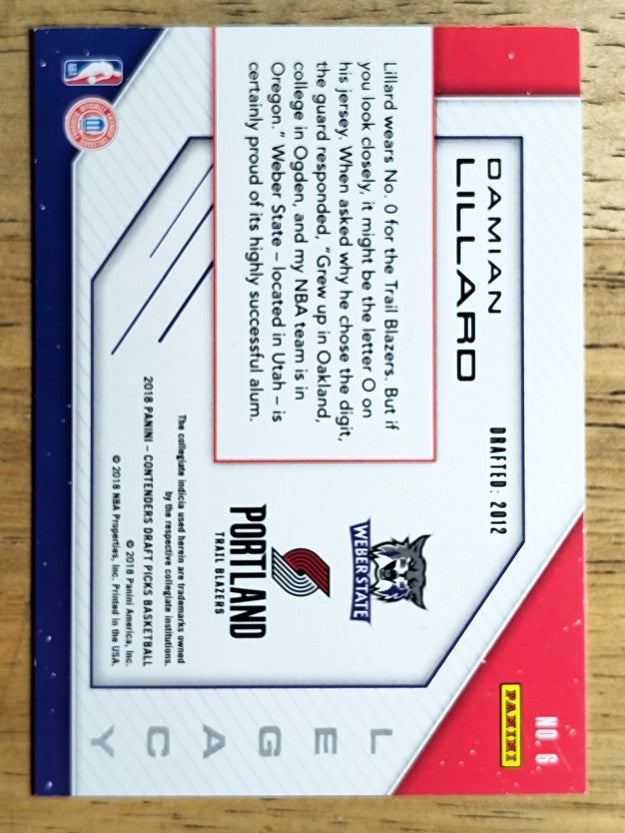 2018-19 Panini Contenders Draft Picks Legacy #6 Damian Lillard