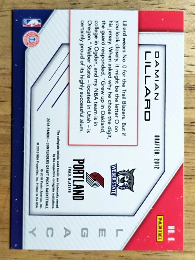 2018-19 Panini Contenders Draft Picks Legacy #6 Damian Lillard