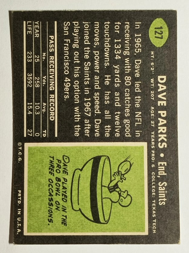 1969 Topps #127 Dave Parks (EX)