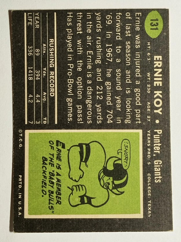 1969 Topps #131 Ernie Koy (EXMT)