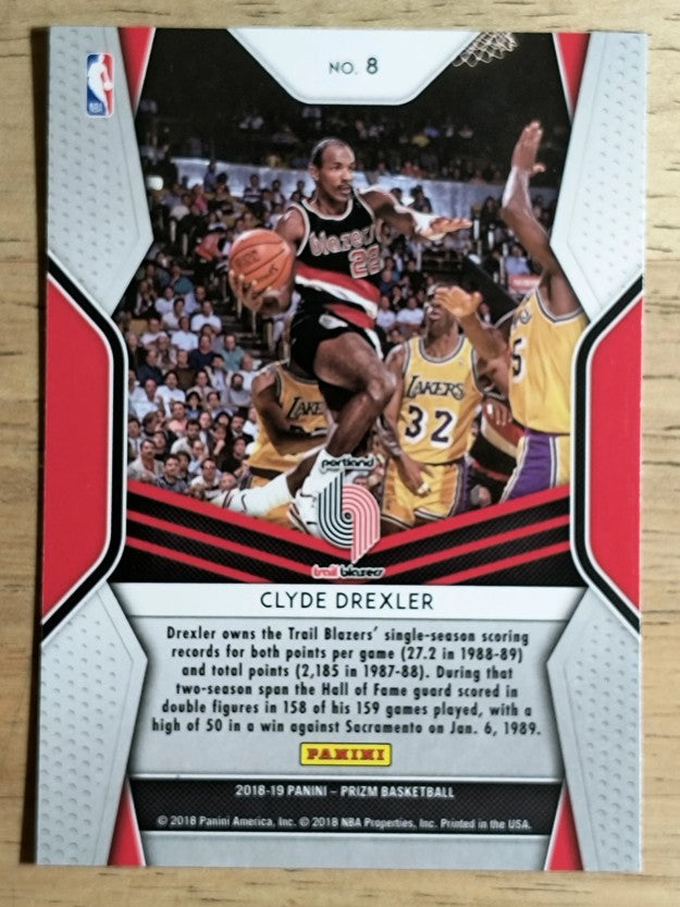 2018-19 Panini Prizm Dominance #8 Clyde Drexler