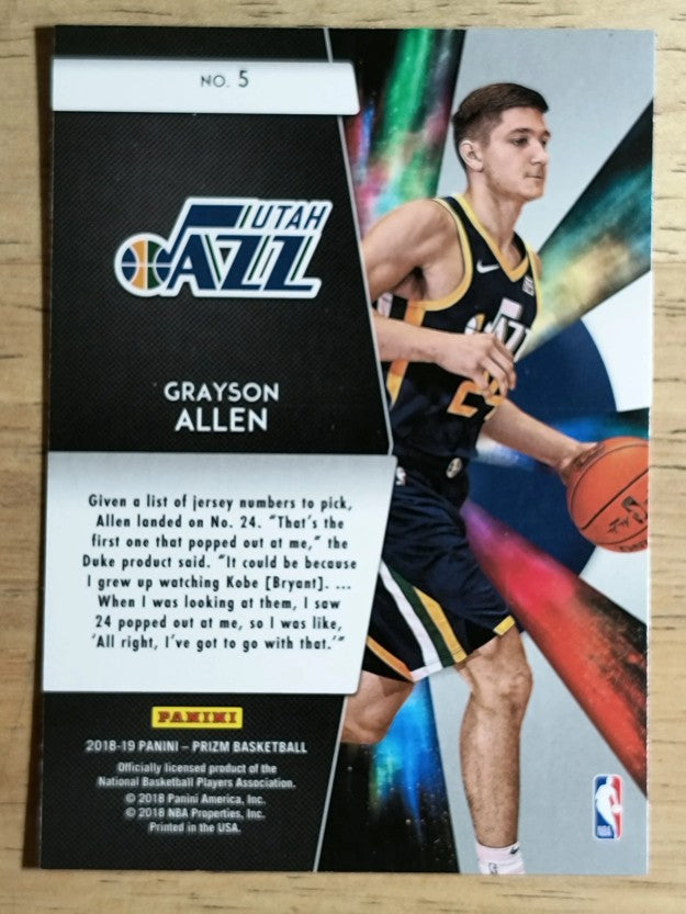 2018-19 Panini Prizm Freshman Phenoms #5 Grayson Allen