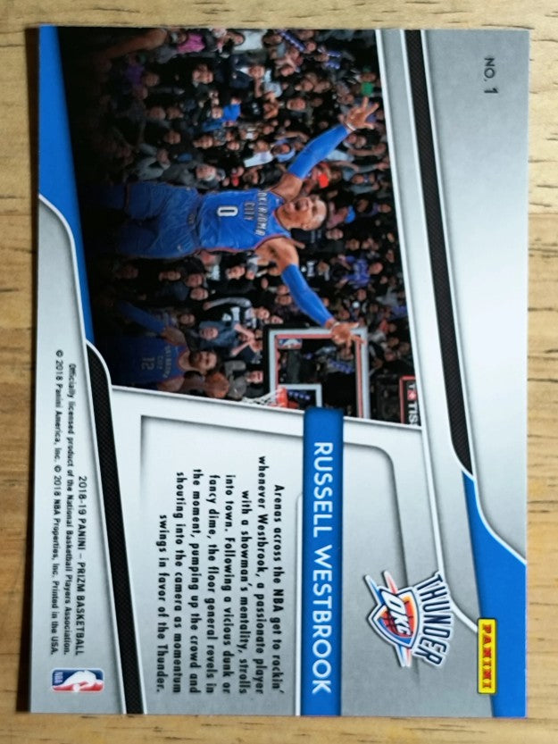 2018-19 Panini Prizm Get Hyped! #1 Russell Westbrook