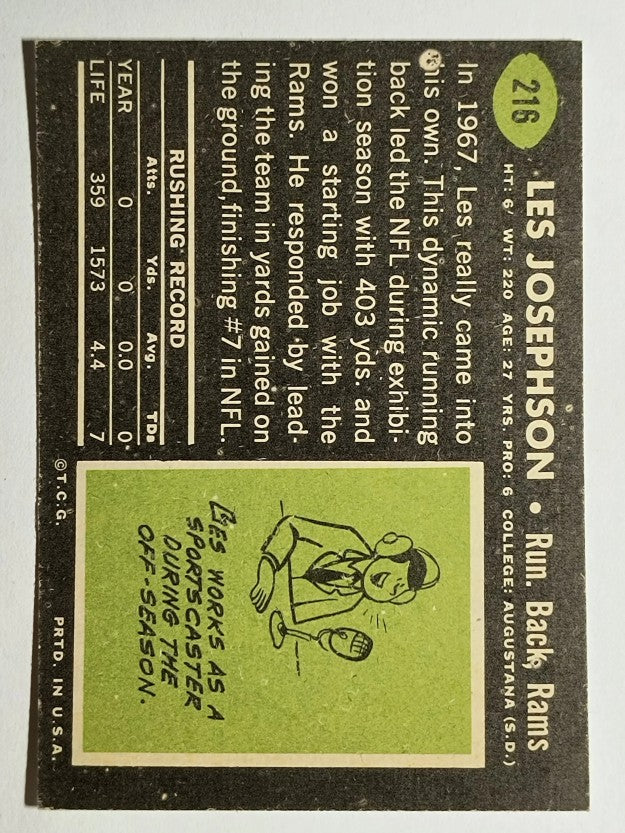1969 Topps #216 Les Josephson (NM)