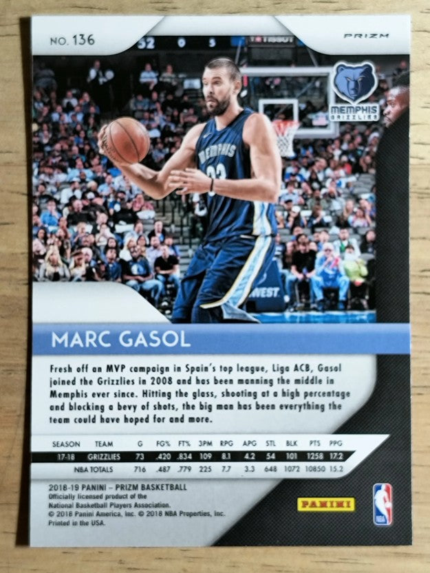 2018-19 Panini Prizm Prizms Green #136 Marc Gasol