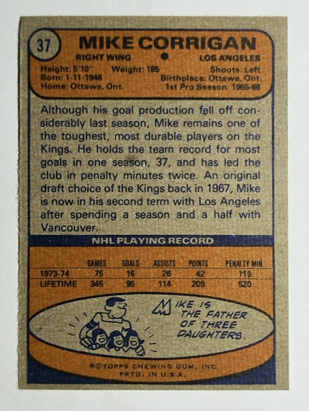 1974-75 Topps #37 Mike Corrigan (EXMT)