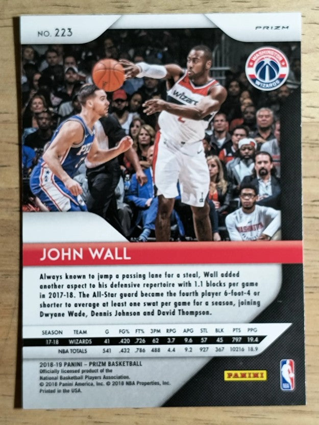 2018-19 Panini Prizm Prizms Red White and Blue #223 John Wall