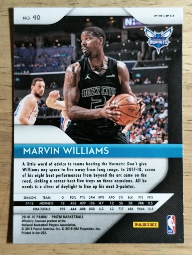 2018-19 Panini Prizm Prizms Red White and Blue #40 Marvin Williams