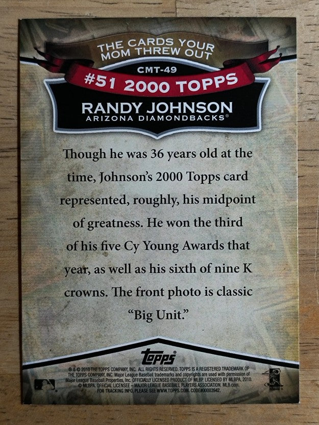 2010 Topps Cards Your Mom Threw Out #CMT49 Randy Johnson
