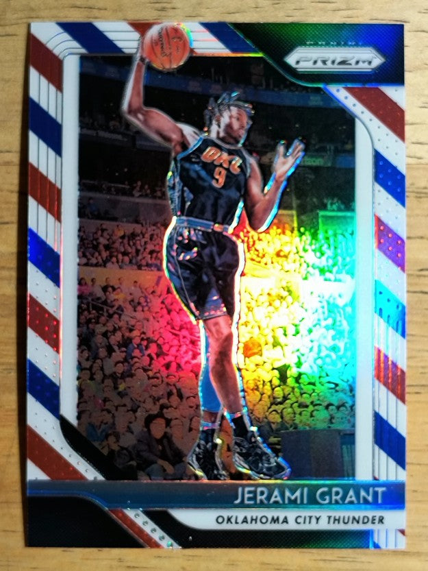 2018-19 Panini Prizm Prizms Red White and Blue #89 Jerami Grant