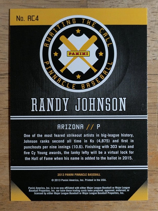 2013 Pinnacle Awaiting the Call #4 Randy Johnson