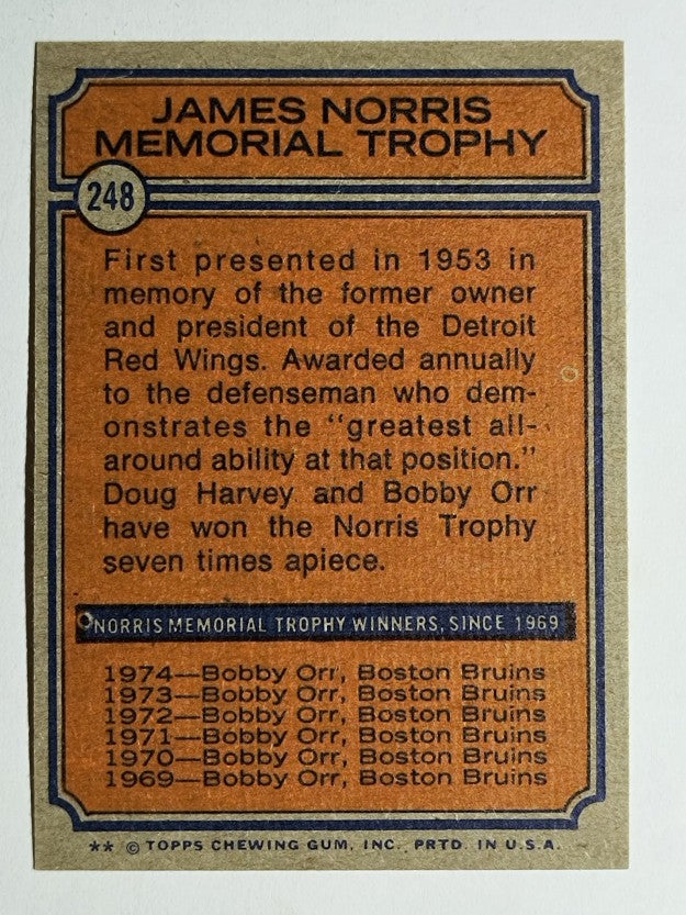 1974-75 Topps #248 Bobby Orr Norris (NMMT)