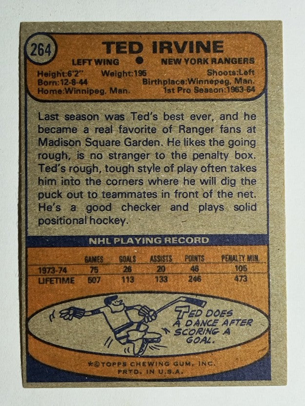 1974-75 Topps #264 Ted Irvine (EXMT)