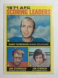 1972 Topps #7 AFC Scoring Leaders/Garo Yepremian/Jan Stenerud/Jim O'Brien (NM)