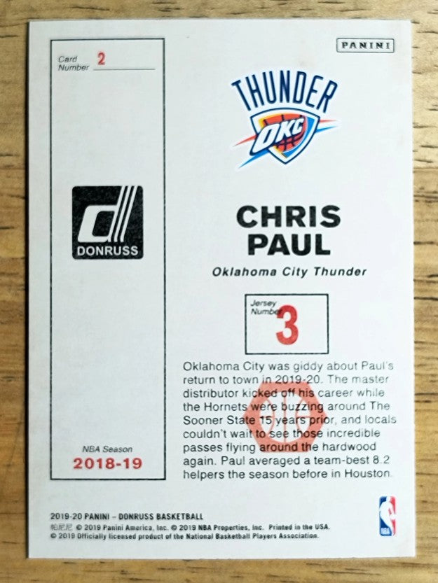 2019-20 Donruss Craftsmen #2 Chris Paul